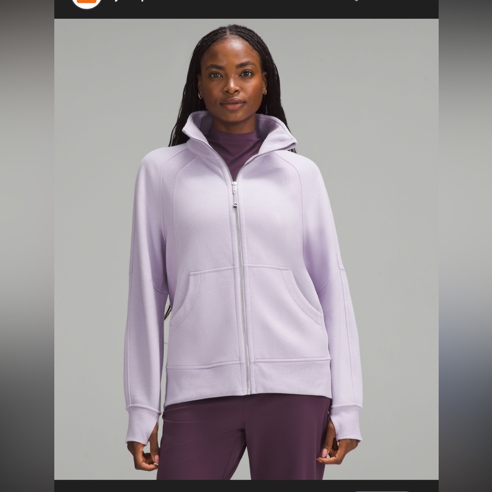 Lavender Scuba Funnel-Neck Zip Hoodie M/L